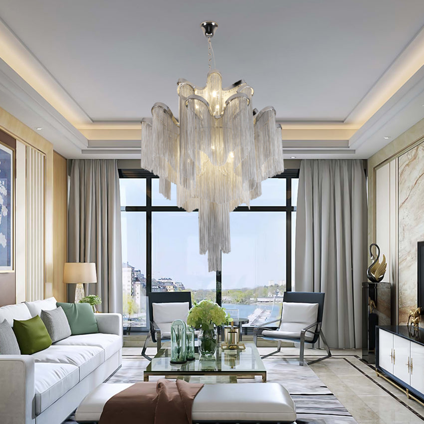 Maxina Modern Polished Chain Handmade Luxury Chandelier