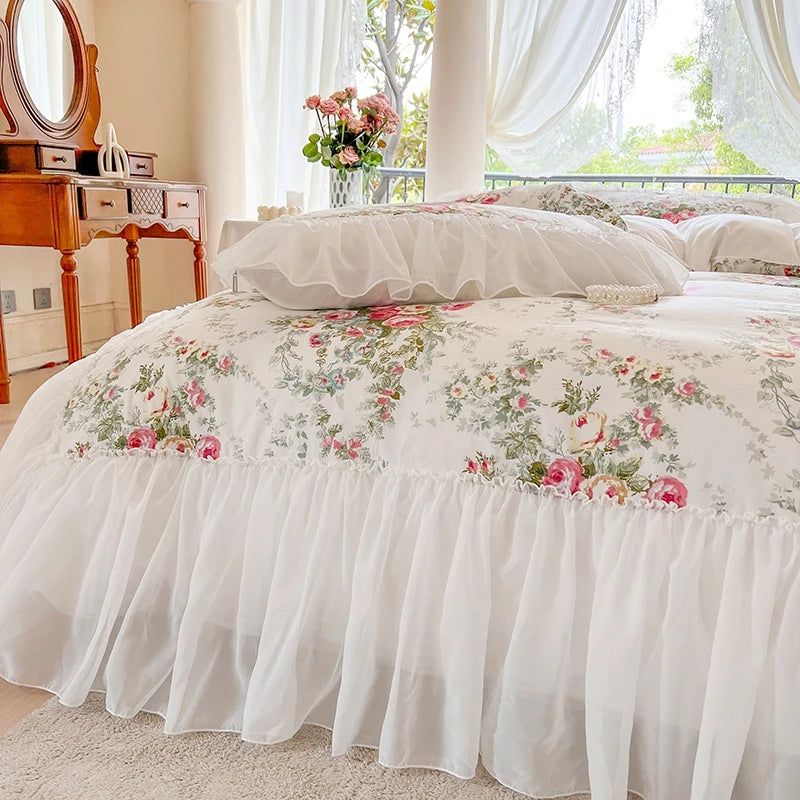 Alice Flowers Egyptian Cotton Luxury Duvet Bedding Set