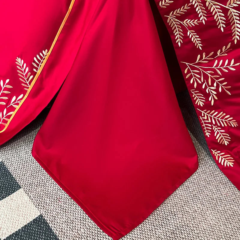 Adelia Monza Red 400TC Egyptian Cotton Bedding Set
