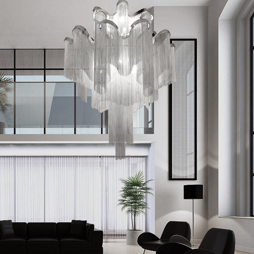 Maxina Modern Polished Chain Handmade Luxury Chandelier