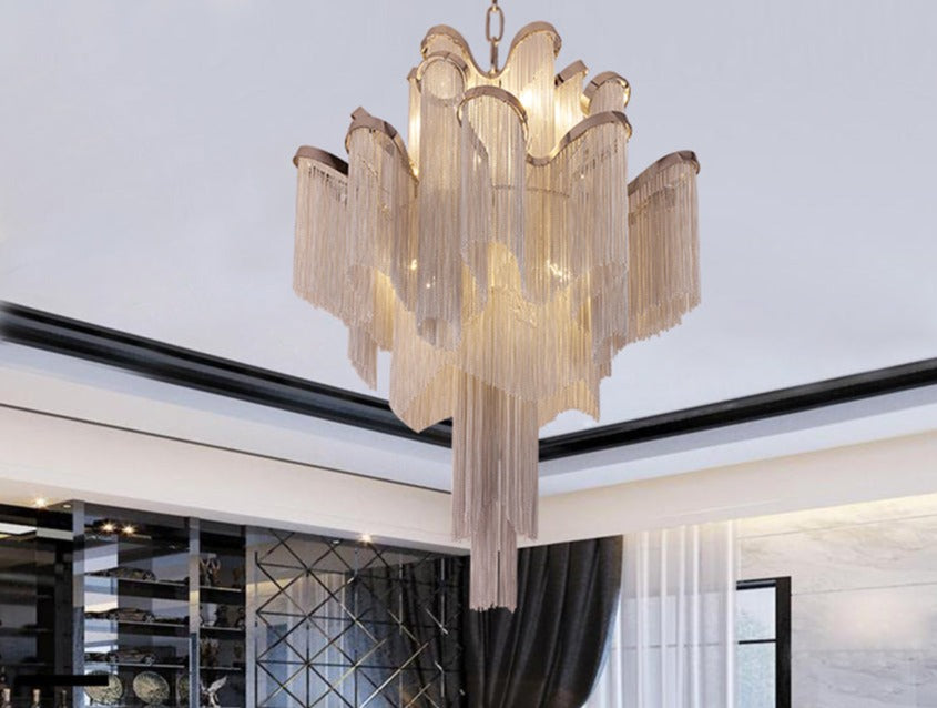 Maxina Modern Polished Chain Handmade Luxury Chandelier