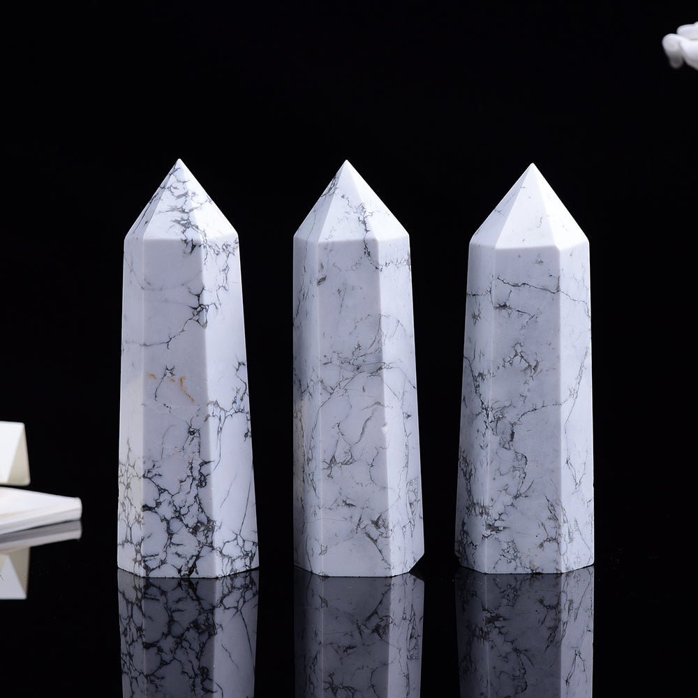Howlite Crystal Point Luxury Home Decoration