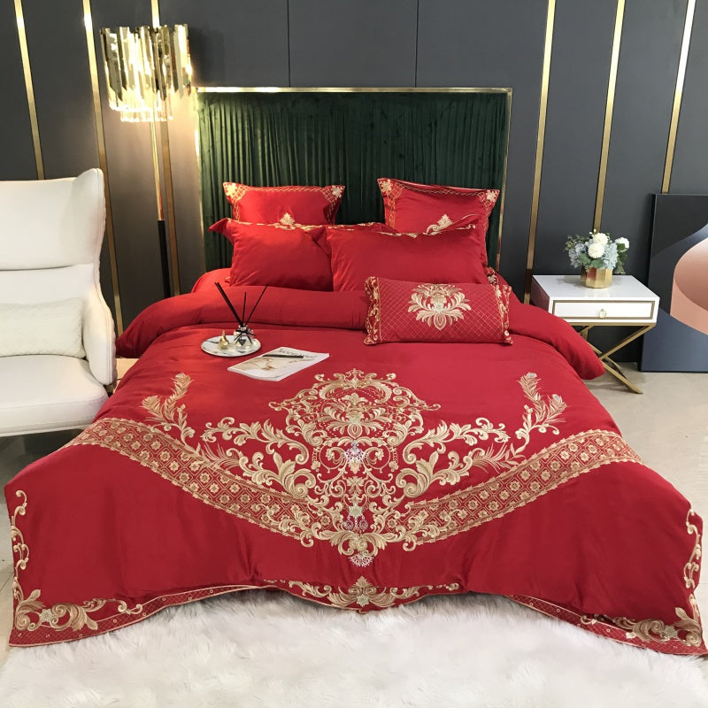 Luxury Bedding Sets Wedding Royal Cotton Stain Jacquard Bed Spread King  Queen Size