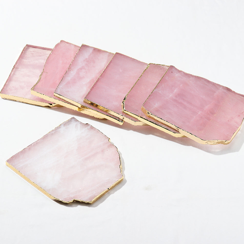 Rose Quartz Crystal Luxury Coaster