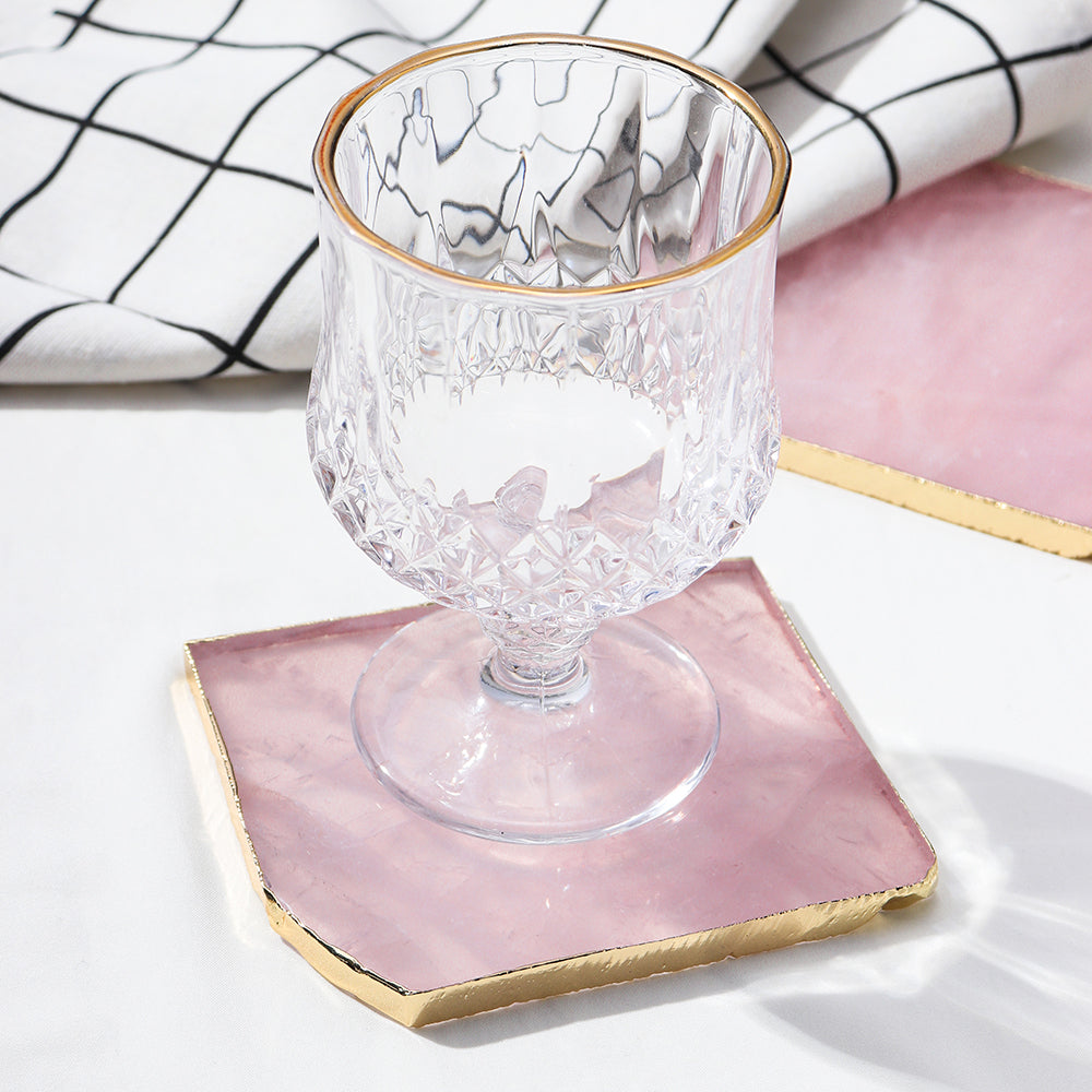 Rose Quartz Crystal Luxury Coaster