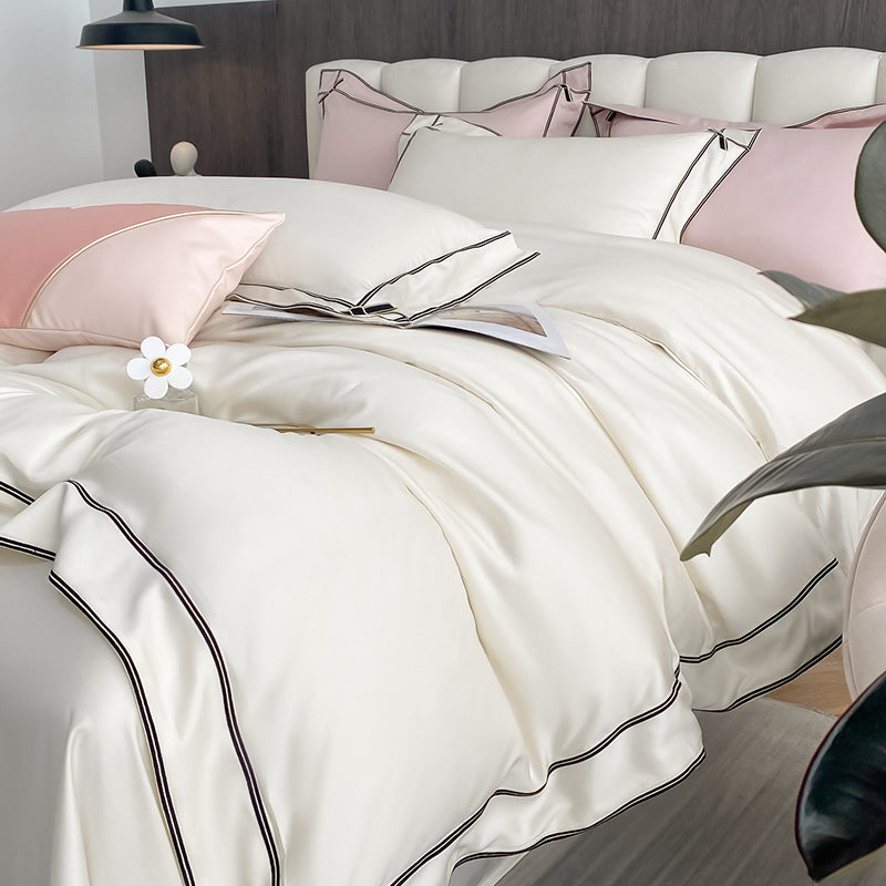 Nuria White Bamboo Fiber Breathable Princess Bowknot Bedding Set - DARIYA HOME
