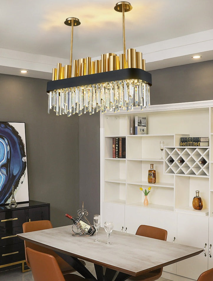 Astra Natural Crystal Luxury Gold Kronleuchter