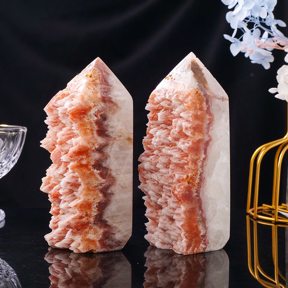 Red Teeth Natural Crystal Cluster Luxury Home Decoration