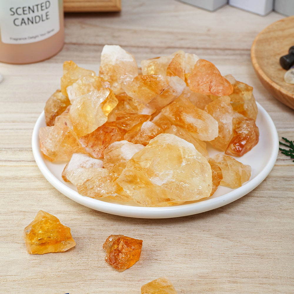 Natural Raw Citrine Stones Home Decoration