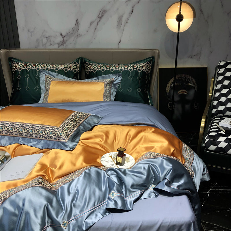 Helen Salomie Luxury Egyptian Cotton Royal Embroidery Duvet Bedding Set - DARIYA HOME