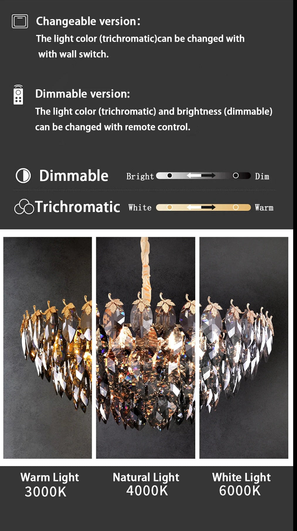 Marcellus Luxury Crystal Leaves Handcrafted Chandelier