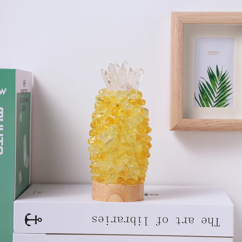 Lauretta Natural Crystal Bedside Pineapple Lamp