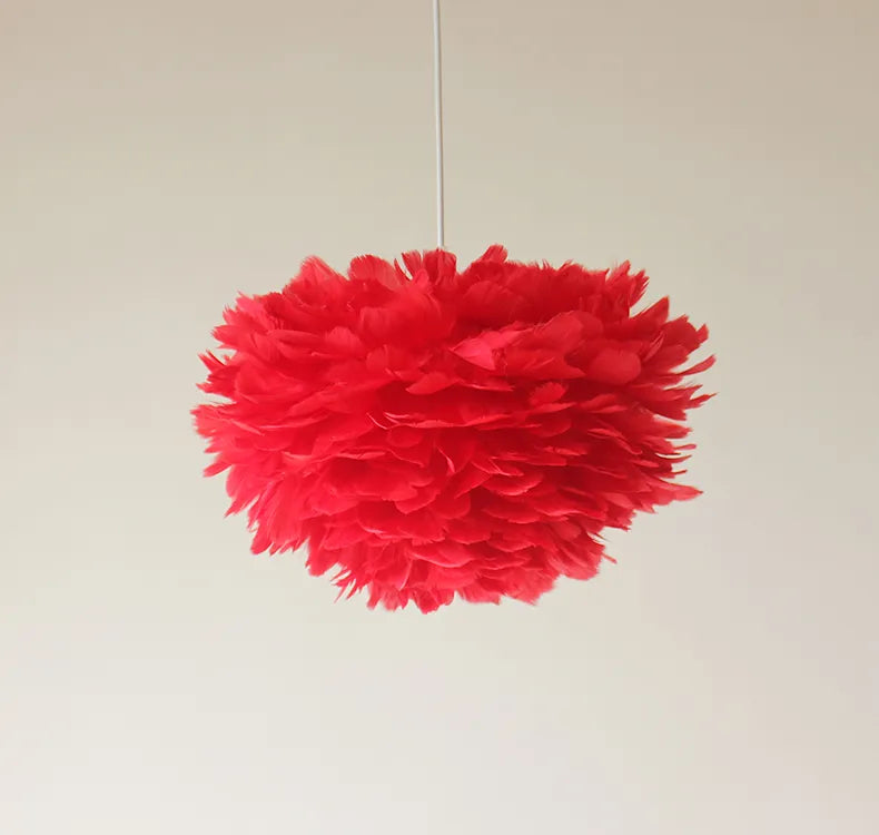 Lampe moderne en plumes d'oie faite main Clelia