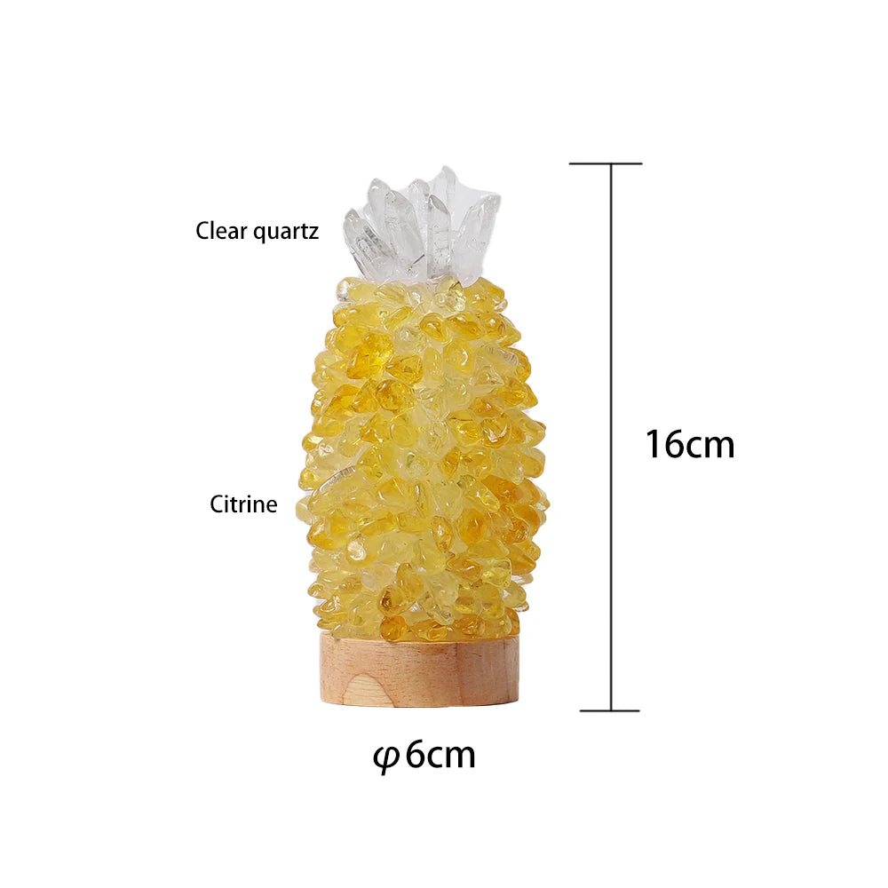 Lauretta Natural Crystal Bedside Pineapple Lamp