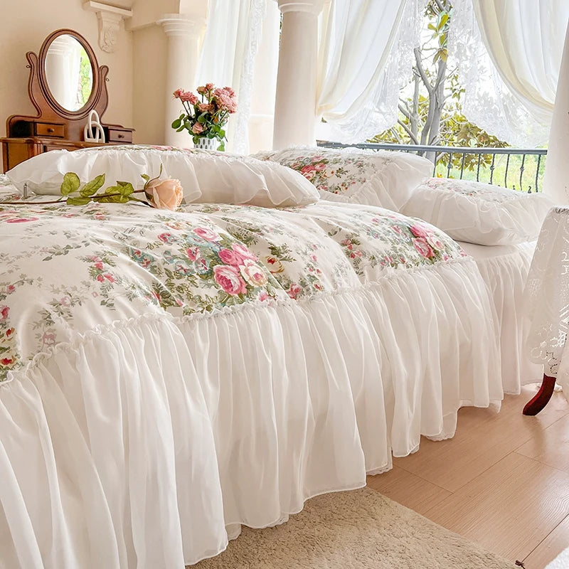 Alice Flowers Egyptian Cotton Luxury Duvet Bedding Set