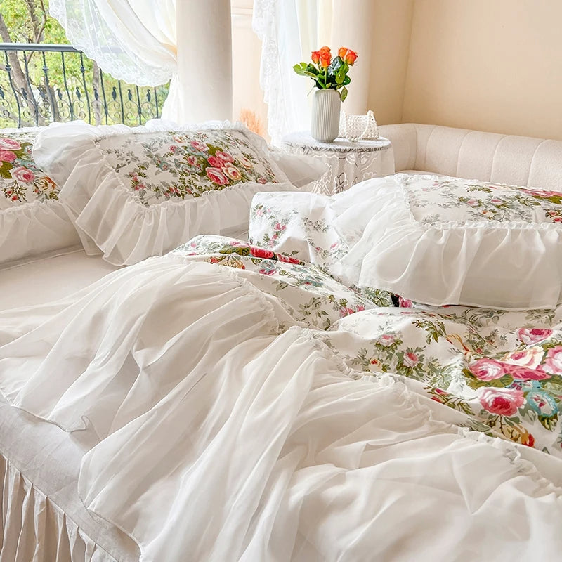 Alice Flowers Egyptian Cotton Luxury Duvet Bedding Set