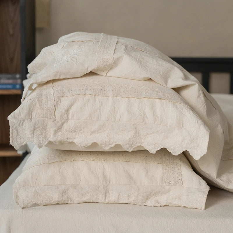 Eudoxia Natural Linen Cotton Vintage Bedding Set