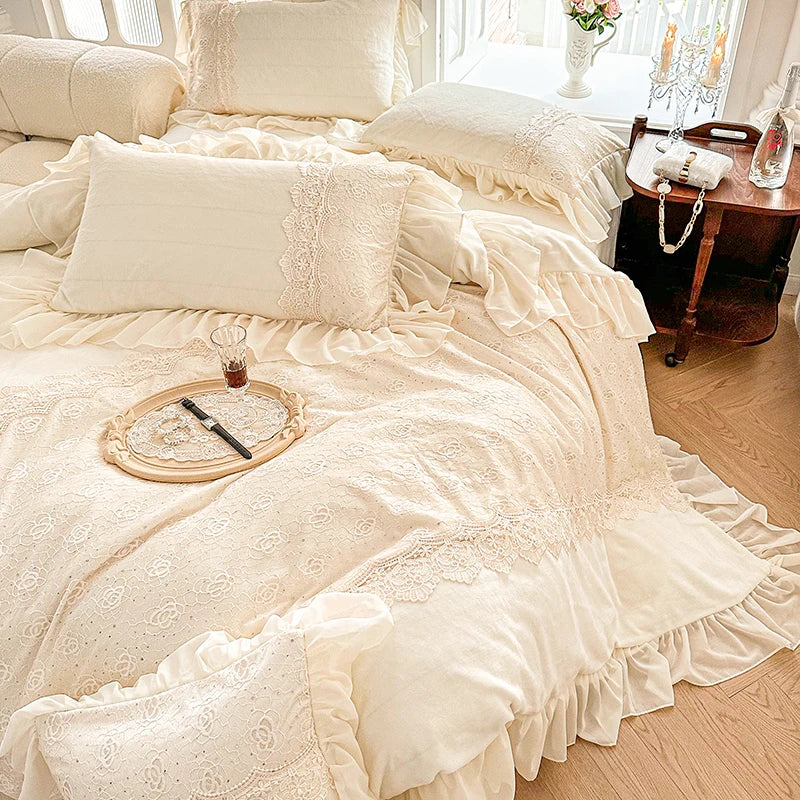 Livilla Jodhpur Tan Velvet Soft Fleece Embroidered Bedding Set