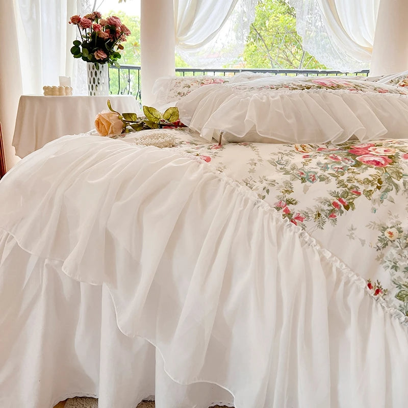 Alice Flowers Egyptian Cotton Luxury Duvet Bedding Set