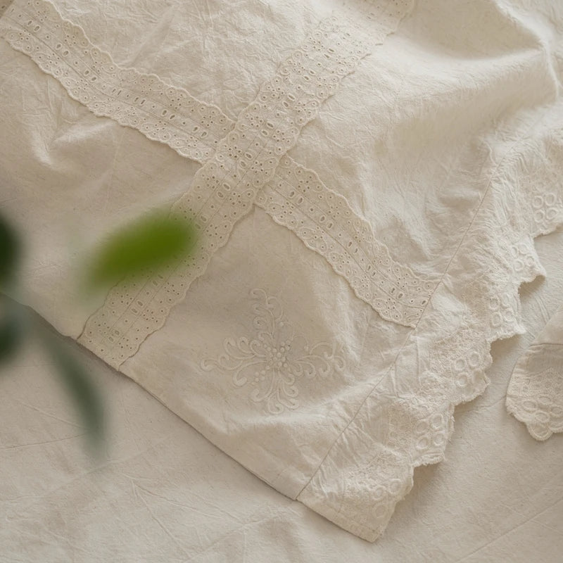 Eudoxia Natural Linen Cotton Vintage Bedding Set