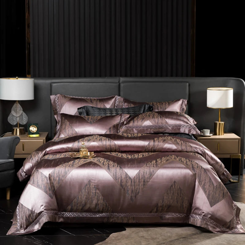 Aurelia Opium 1000TC Satin Jacquard Egyptian Cotton Bedding Set