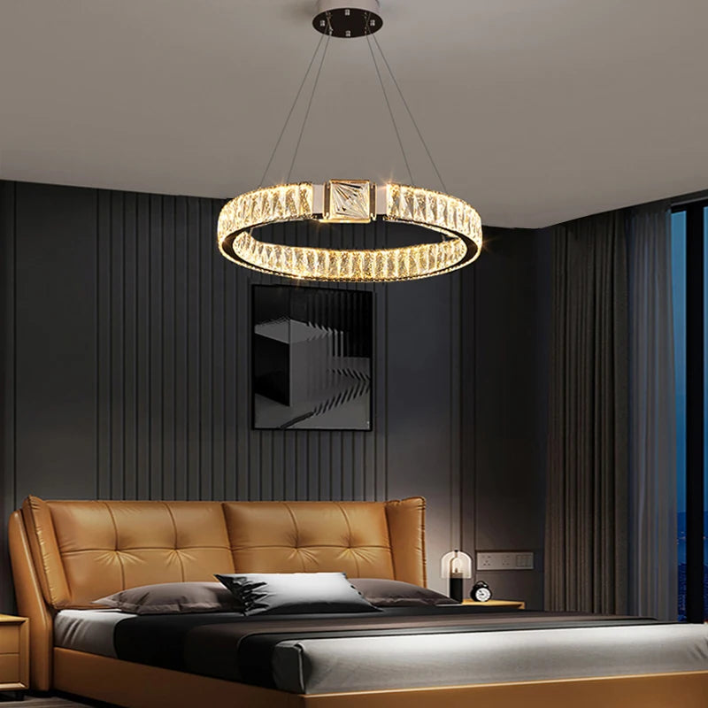 Lustre suspendu en cristal de luxe Junia