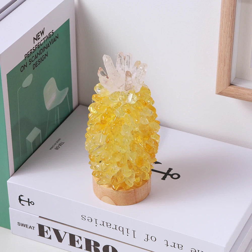 Lauretta Natural Crystal Bedside Pineapple Lamp