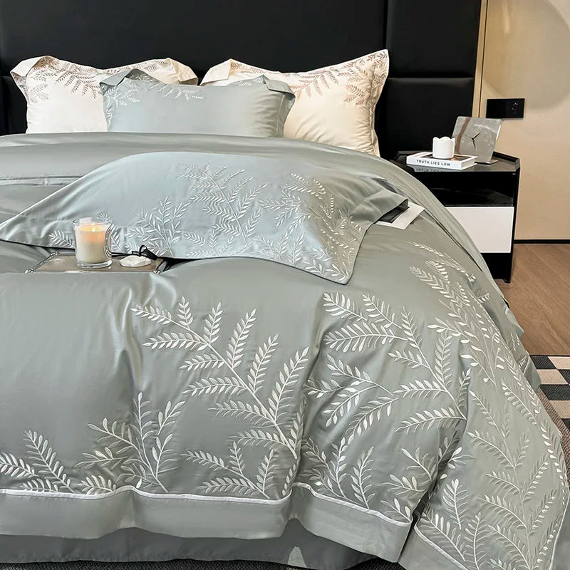 Adelia Tower Grey 400TC Egyptian Cotton Bedding Set