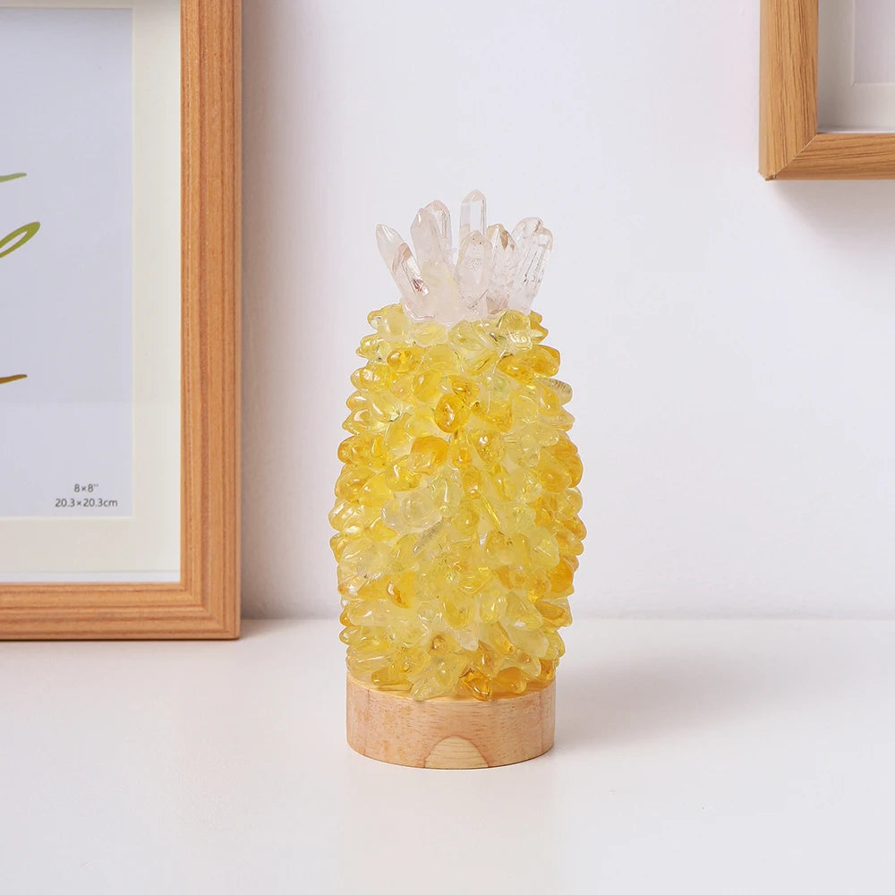 Lauretta Natural Crystal Bedside Pineapple Lamp