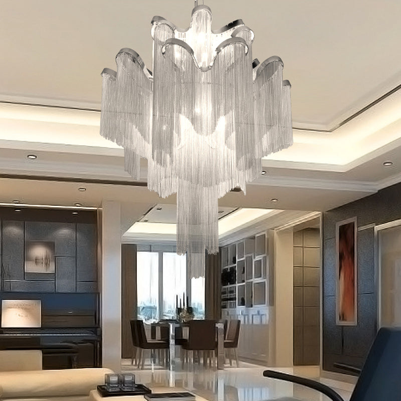 Maxina Modern Polished Chain Handmade Luxury Chandelier