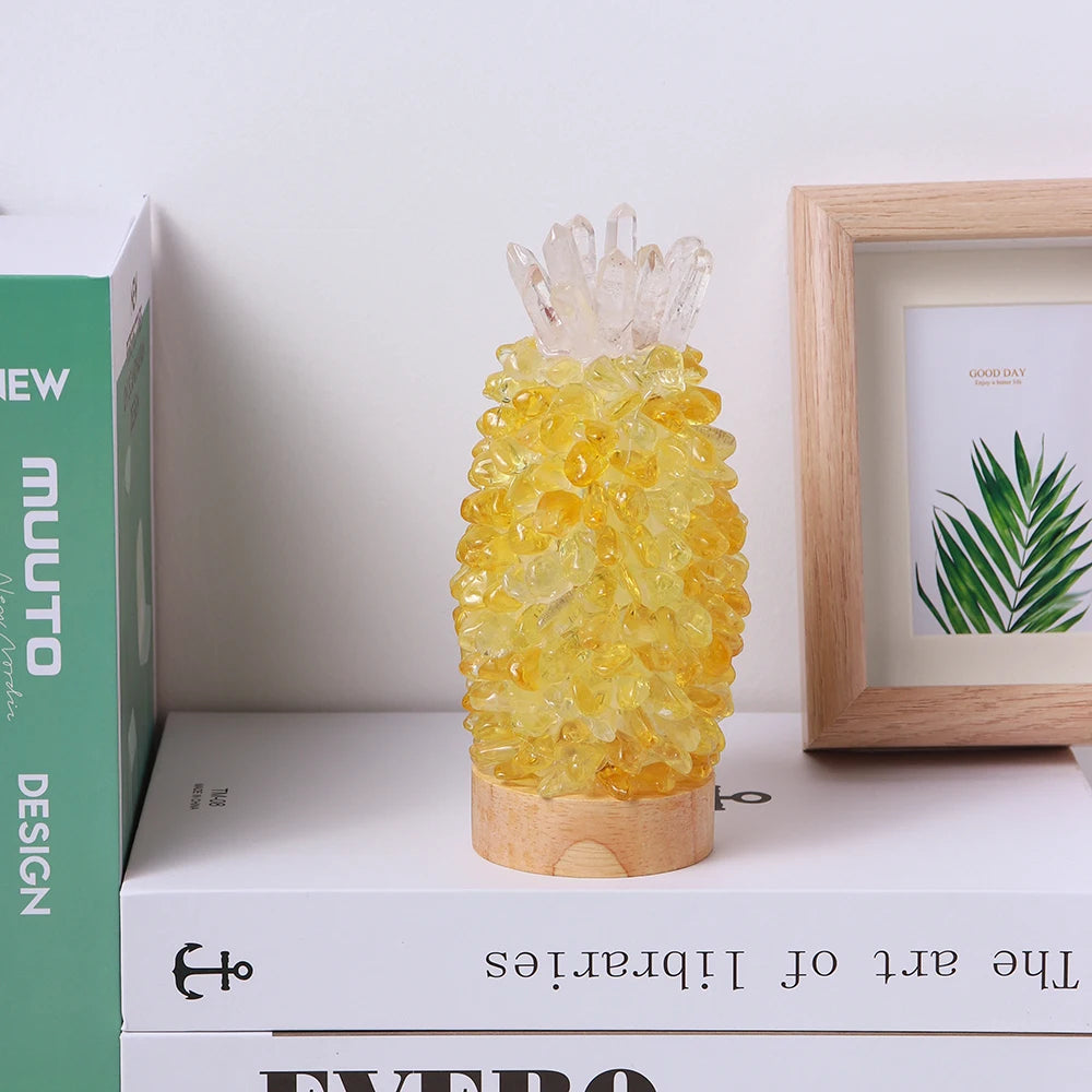 Lauretta Natural Crystal Bedside Pineapple Lamp