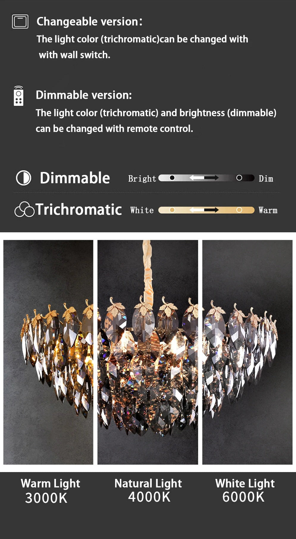 Marcellus Luxury Crystal Leaves Handcrafted Chandelier