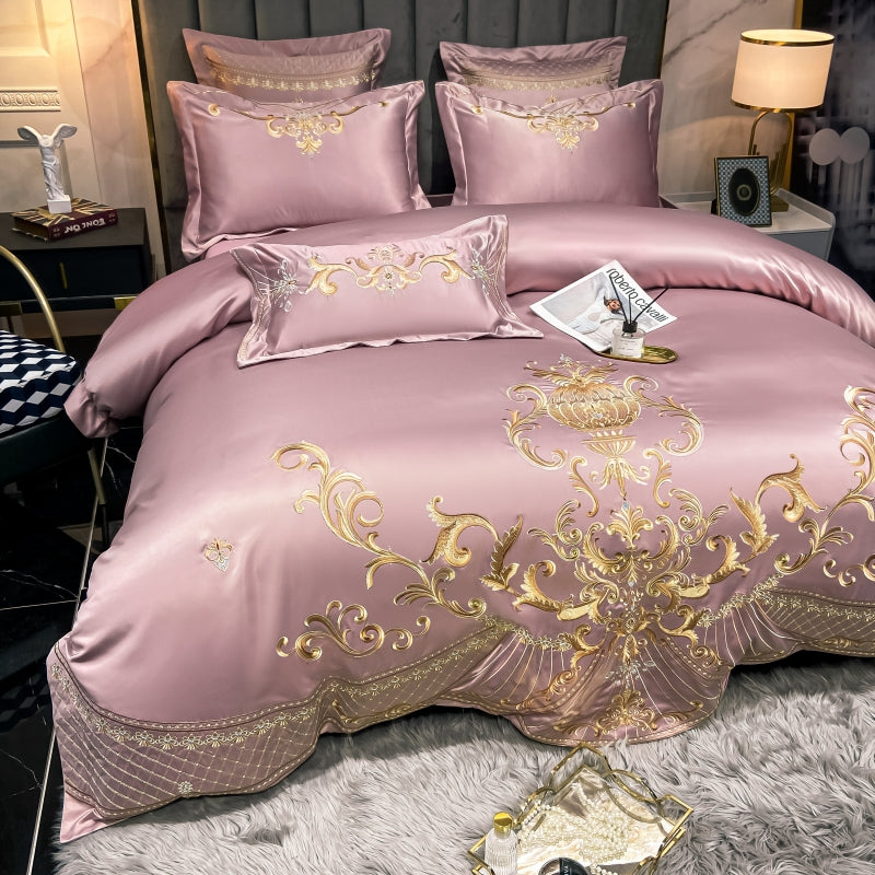 Elmira Candy Luxury 600TC Satin Egyptian Cotton Royal Embroidery Duvet Bedding Set - DARIYA HOME