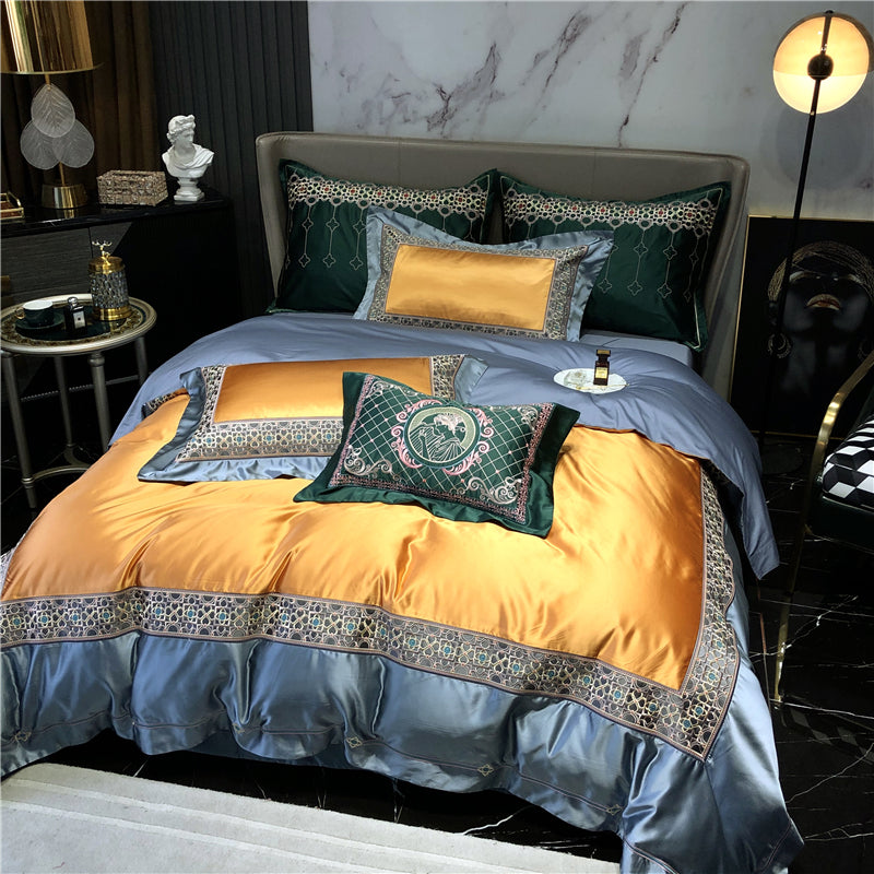 Helen Salomie Luxury Egyptian Cotton Royal Embroidery Duvet Bedding Set - DARIYA HOME