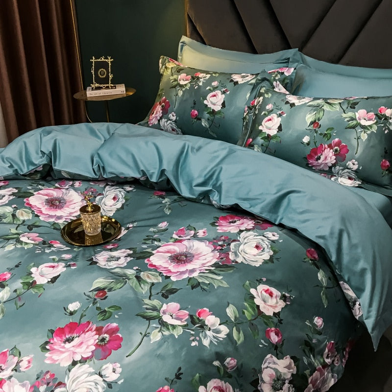 Brigitte Juniper Floral Design Egyptian Cotton Bedding Set - DARIYA HOME