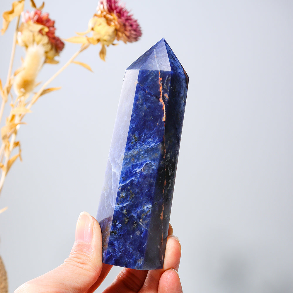 Natural Sodalite Crystal Point Luxury Home Decoration