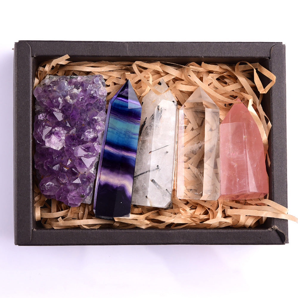 Natural Crystal Gemstone Luxury Home Collection Gift Box