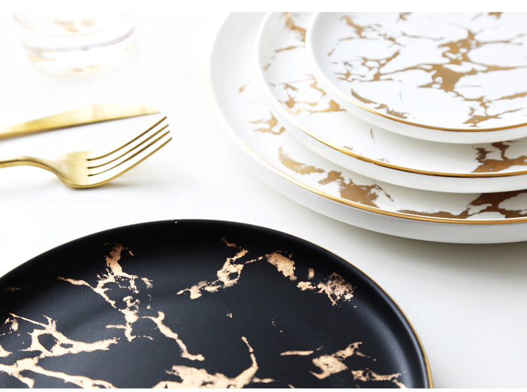 Annina White Marble Luxury Plate - DARIYA HOME