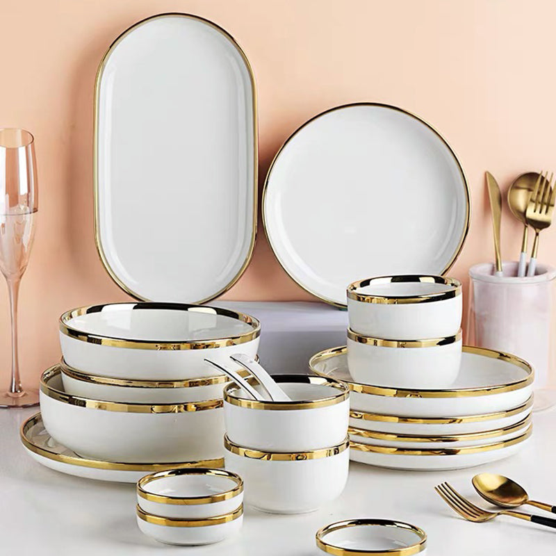 Eugenia White Luxury Dinnerware Set - DARIYA HOME