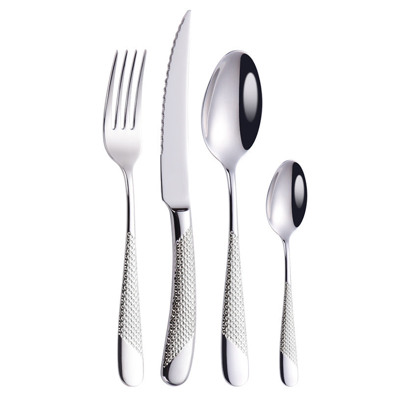 Ferrara Silver Textured Royal Cutlery Set - DARIYA HOME