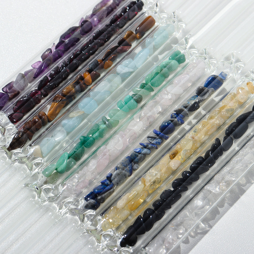 Natural Crystal Stones Luxury Glass Straw 10 Pieces Set