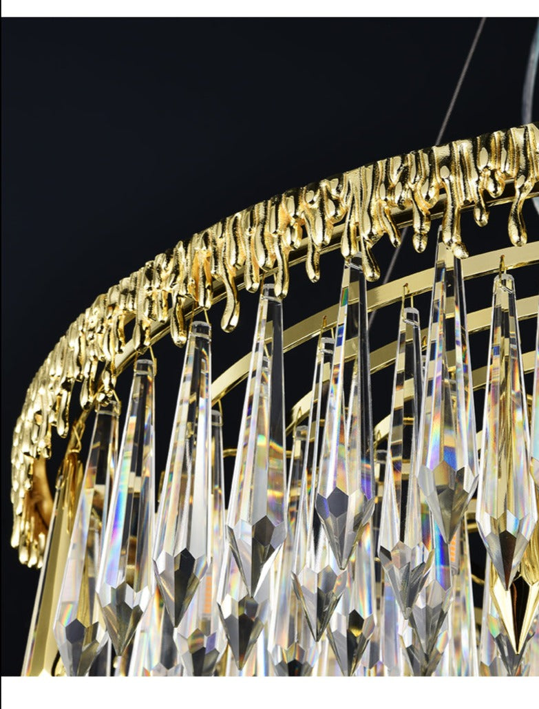 Venus Copper Luxury Crystal Handmade Round Chandelier - DARIYA HOME