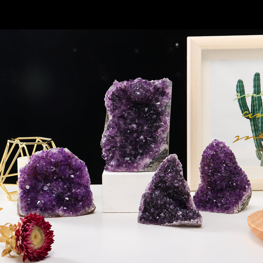 Natural Amethyst Cluster Crystal Stone Luxury Home Decor