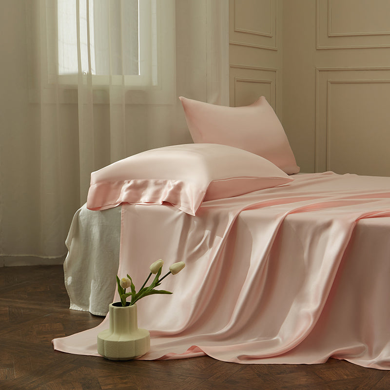 Thana Cameo Pink Mulberry Silk Luxury Bedding Set - DARIYA HOME