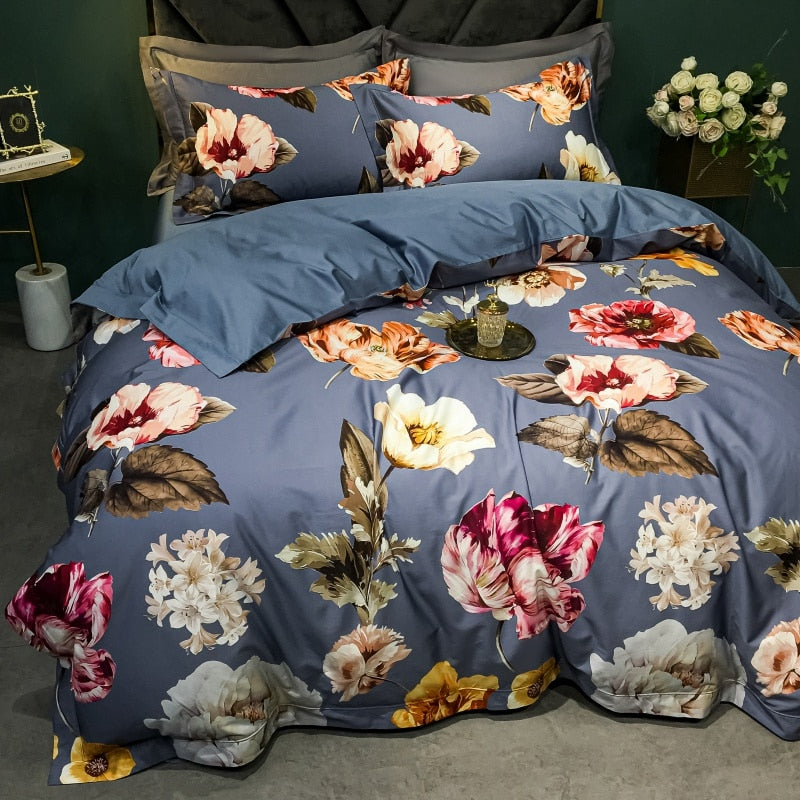 Brigitte Floral Egyptian Cotton Bedding Set - DARIYA HOME