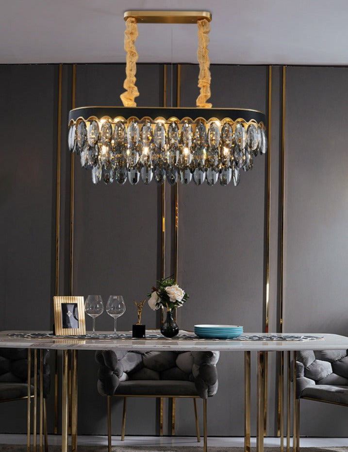 Livia Luxury Black Crystals Chandelier - DARIYA HOME