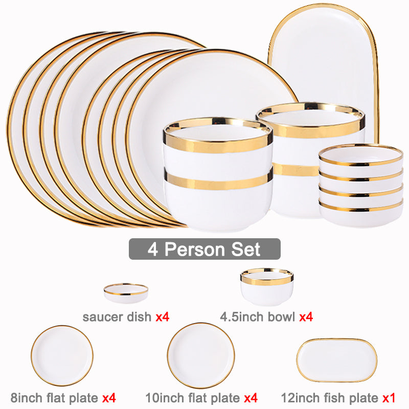 Eugenia White Luxury Dinnerware Set - DARIYA HOME