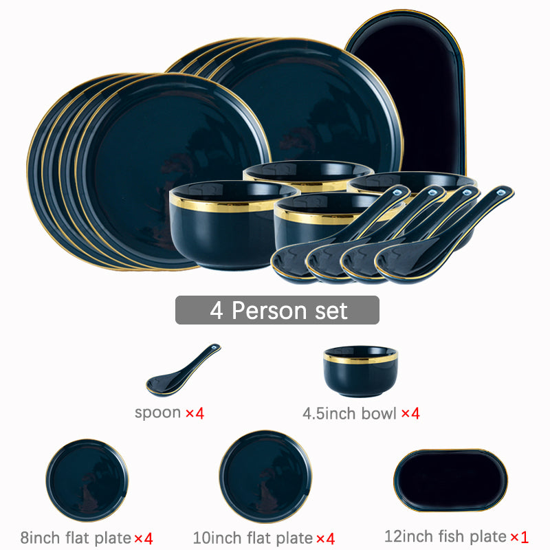 Giacomo Blue Luxury Dinnerware Set - DARIYA HOME