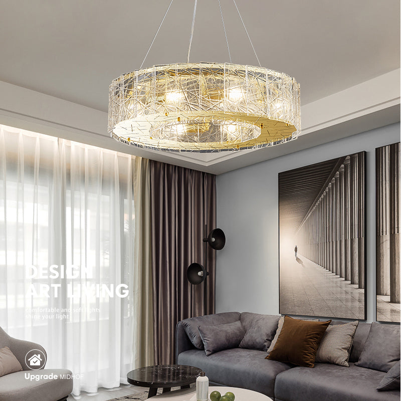 Anjali Luxury Handmade Crystal Round/Rectangular Chandelier - DARIYA HOME