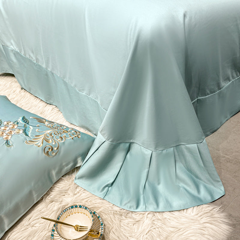 Julieta Botticelli Luxury 600 TC Cotton Flowers Royal Embroidery Duvet Bedding Set - DARIYA HOME